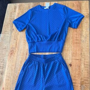 Formal Crop Set with Wide Leg Pants